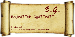 Bajzáth Győző névjegykártya